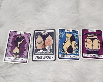Kink Tarot Vinyl Stickers | The Necklace | The Brat | The Good Girl | Waterproof | UV Resisstant | Kindle Sticker | Bookish