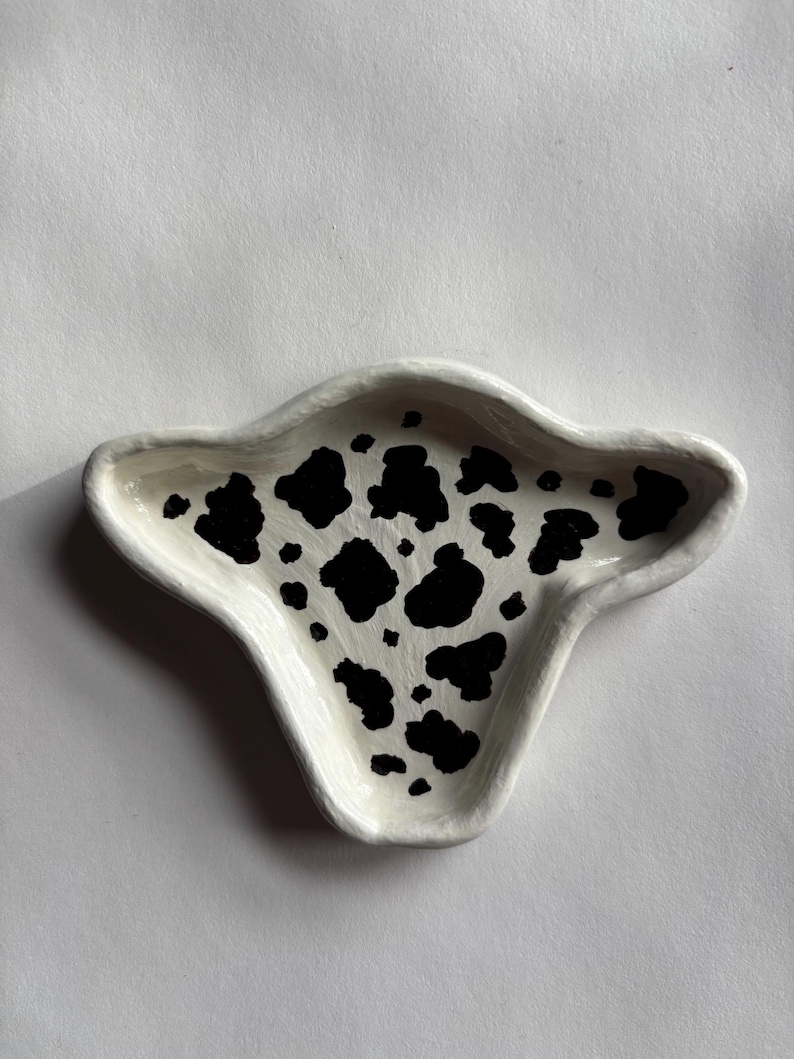 Clay Cow Rings Air Dry Clay Cow Head Ring Jewelry Dish / Cow Print Western Country ...