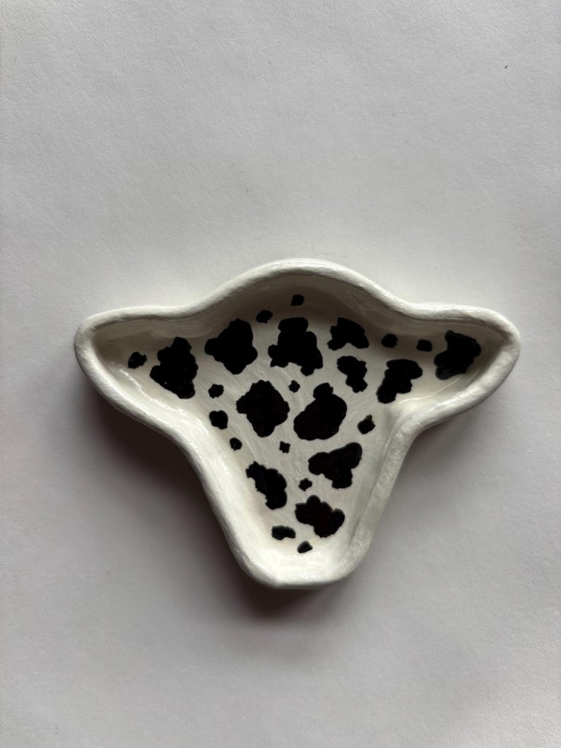 Clay Cow Rings Air Dry Clay Cow Head Ring Jewelry Dish / Cow Print Western Country ...