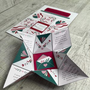 Herz Blatt Liebe Hinweis viktorianischen Puzzle Geldbörse | Druckbare Geschenk Notiz | Digital Download Vorlage | Druckbare Vintage Liebe Note | Valentinstag