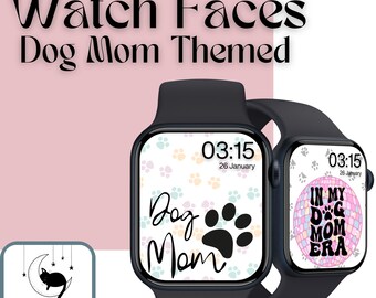 Dog Mom Apple Watch Wallpaper: Paw Print Digital Pet Watch Face (Instant Download)