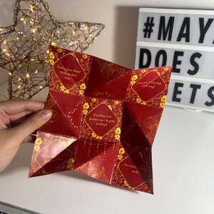 Bolsa de Origami Vitoriana Quebra-cabeça com Símbolo de Amor | Cartão de Dia dos Namorados de Origami DIY | Download Instantâneo Caprichoso | Ideia de Presente para Festas da Princesscore