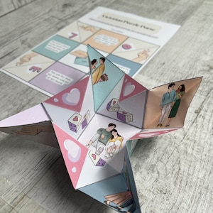 Bolsa de quebra-cabeça vitoriana estilo anime Love Note | Nota de presente para impressão | Modelo de download digital | Nota de amor vintage para impressão | Dia dos namorados