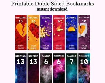 Boys of Tommen by Chloe Walsh Double Sided Printable Bookmarks Digital Download