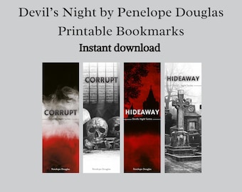 Segnalibri stampabili della serie Devil's Night di Penelope Douglas, Dark Romance, download digitale