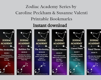 Zodiac Academy Printable Bookmarks Fantasy Dark Romance Digital Download