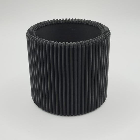 Pen Holder, Ribbed 3D Printed Desk Organizer, Minimalist Home Decor