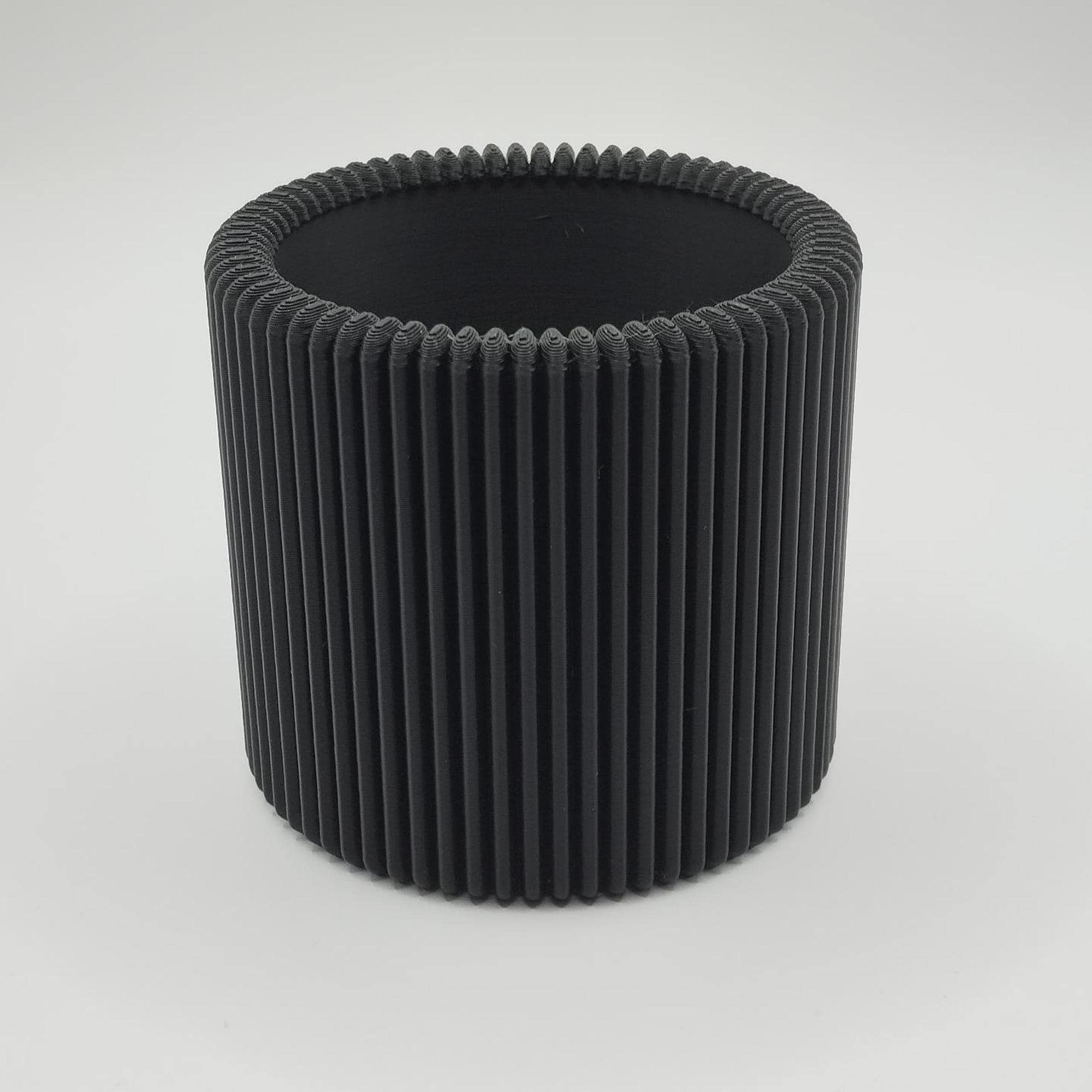 Pen Holder, Ribbed 3D Printed Desk Organizer, Minimalist Home Decor