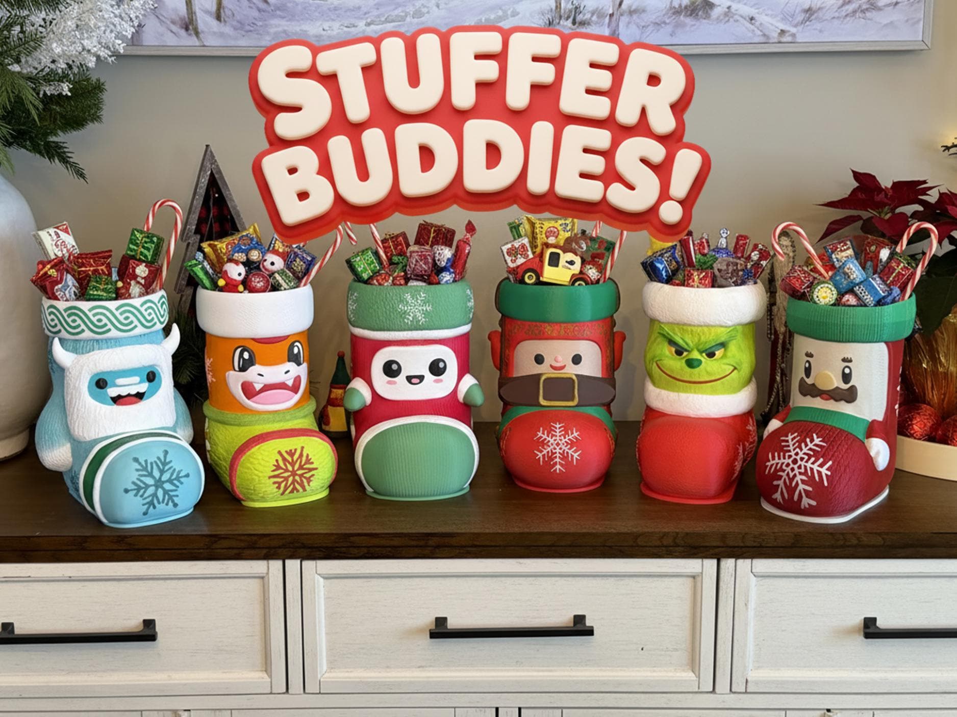Christmas Stuffer Buddies, Holiday Stocking Decor, Christmas Tree Decor, Holiday Gift, Stocking Stuffer, Ornament