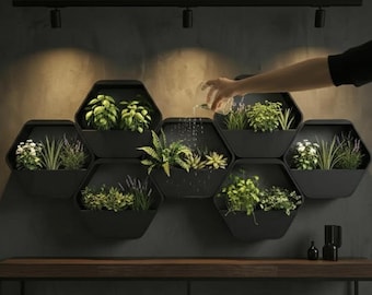Wall Planter Hexagonal 3D Printed Modern Minimalist Home Decor