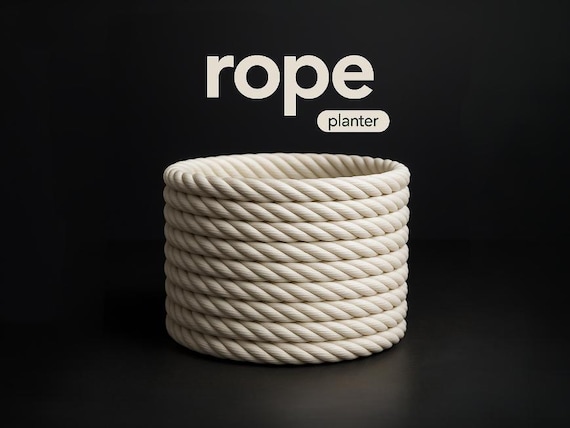Hanging Wall Planter - Modern Ribbed Indoor Pot, Boho, 3D Printed