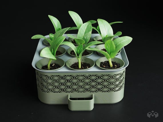 Self Watering Pot, Minimalist 3D Printed Seed Starter Greenhouse