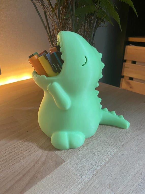 Desk Organizer, 3D Printed Dinosaur Pencil Holder, T Rex Design, Home Decor