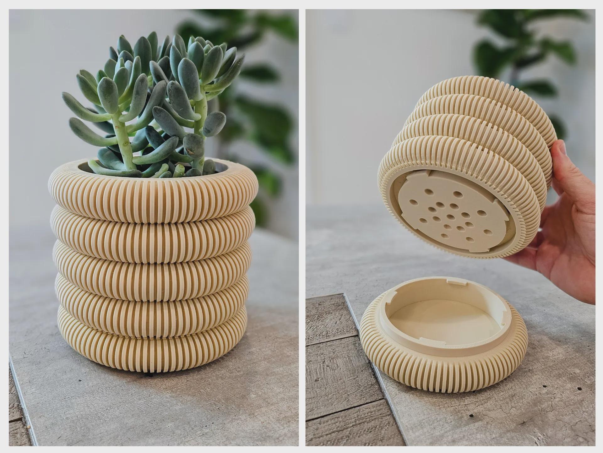 Planter Pot Minimalist 3D Printed Indoor Plant Pot Home Decor