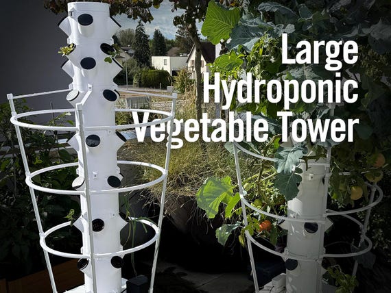 Vertical Garden Planter, Modern Hydroponic Vegetable Tower, 3D Printed