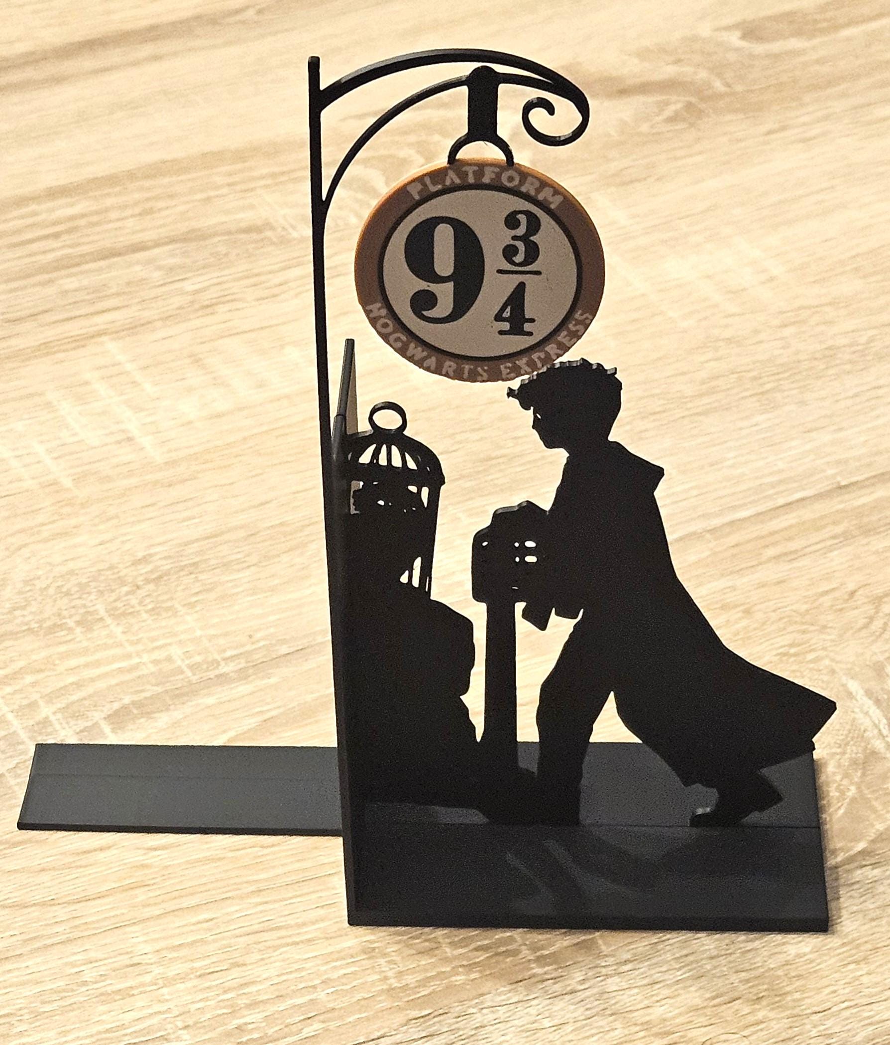 Magic Train Platform Bookend - Minimalist Brick Wall Book Holder, Unique Gift for Him, Book Lover Decor
