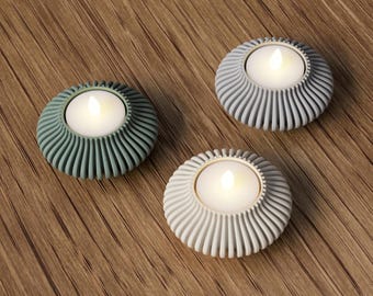 Candle Holder 3D Printed Minimalist Geometric Led Tealight