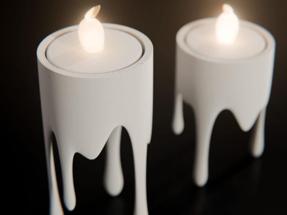 Night Light, 3D Printed Lamp, Modern Minimalist Tealight Holder