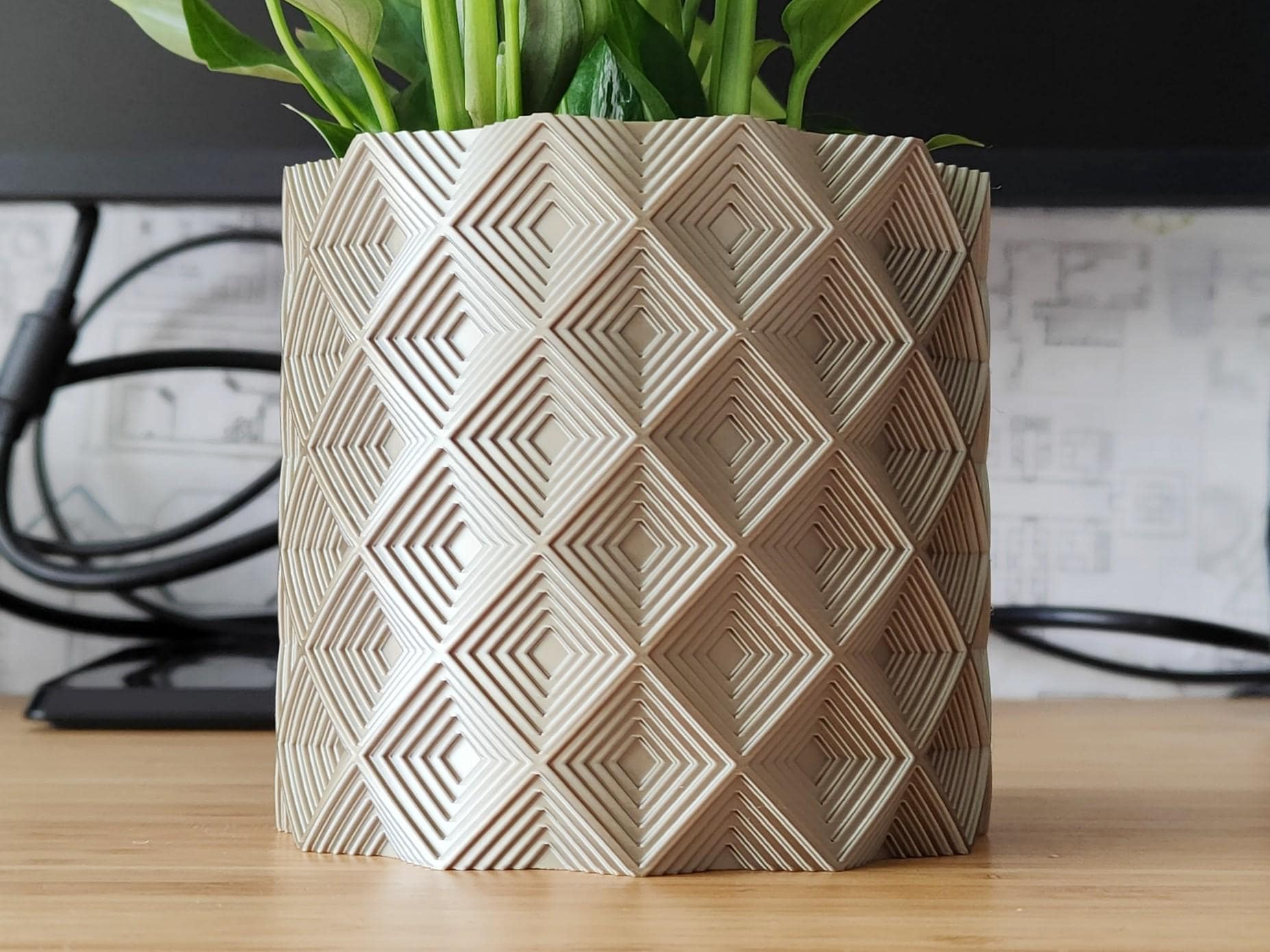 Bismuth Inspired Planter, Geometric Plant Pot, Modern Home Decor, Crystal Lover Gift, Succulent Pot, Unique Planter