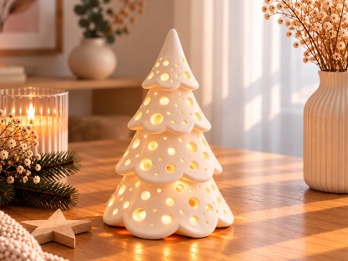 Scandinavian Christmas Tree Light, Modern Nordic Decor, Holiday Ornament, Tree Light Cover, Stocking Stuffer, Christmas Gift