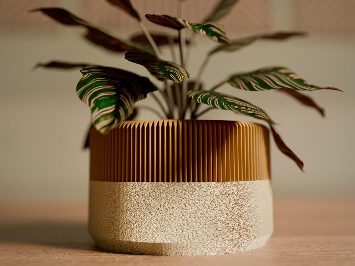 Mid Century Planter with Drip Tray, Retro Plant Pot, Modern Home Decor, Indoor Planter, Unique Gift, Housewarming Gift