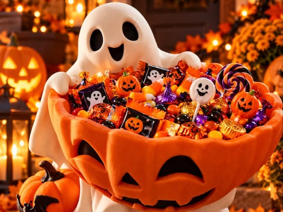 Boo Ghost Candy Bowl, Halloween Decor, Cute Ghost Treat Bowl, Boo Basket Gift, Spooky Season Party Decor