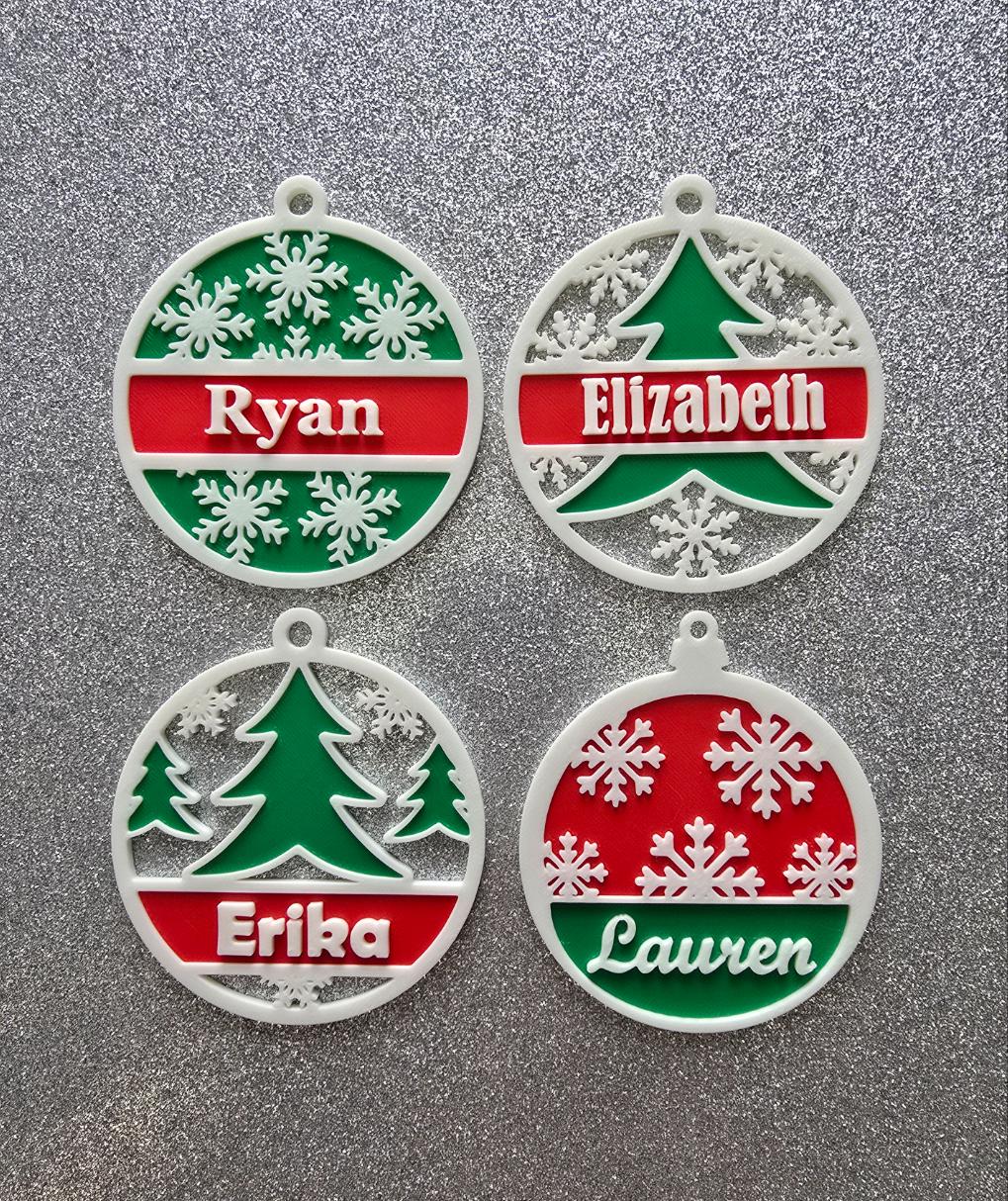 Personalized Christmas Ornament, Custom Name Gift, Christmas Keepsake, Family Ornament, Holiday Decor, Stocking Stuffer