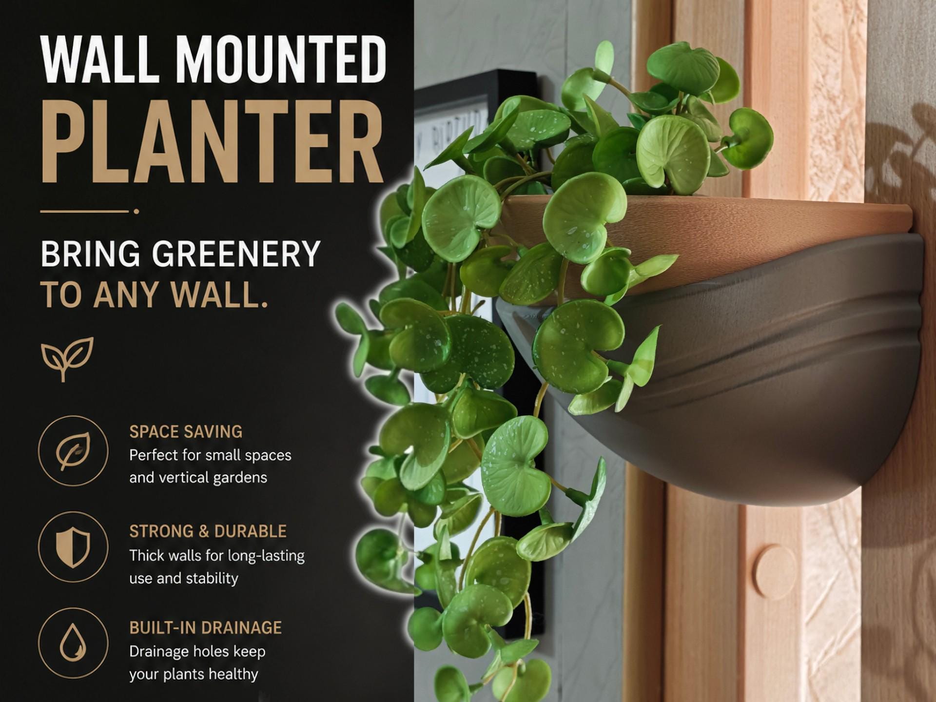 Wave Wall Planter, Floating Wall Mounted Planter, Modern Home Decor, Space Saving Planter, Unique Gift, Minimalist Decor