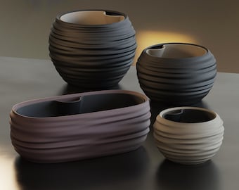 Self Watering Pot, 3D Printed Planter, Japandi Succulent Pot