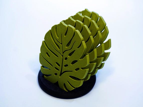 Monstera Leaf Coaster Set - Tropical Plant Decor, Gift for Plant Lovers, Unique Home Decor, Perfect Housewarming Gift