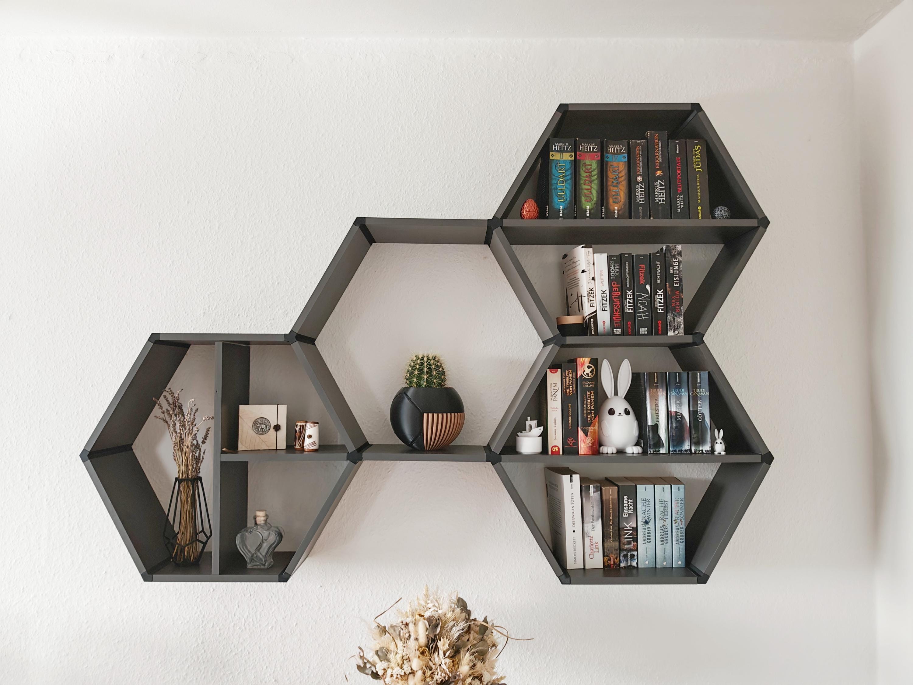 Hex Wall Shelf Minimalist Modular Storage 3D Printed