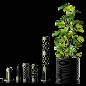 Poste de musgo, torre modular impresa en 3D, macetero minimalista