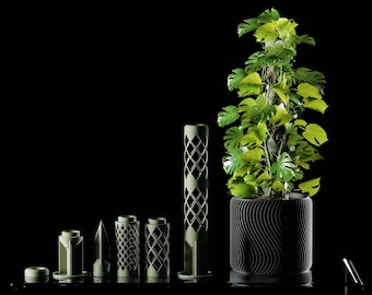 Moss Pole, 3D Printed Modular Tower, Minimalist Planter