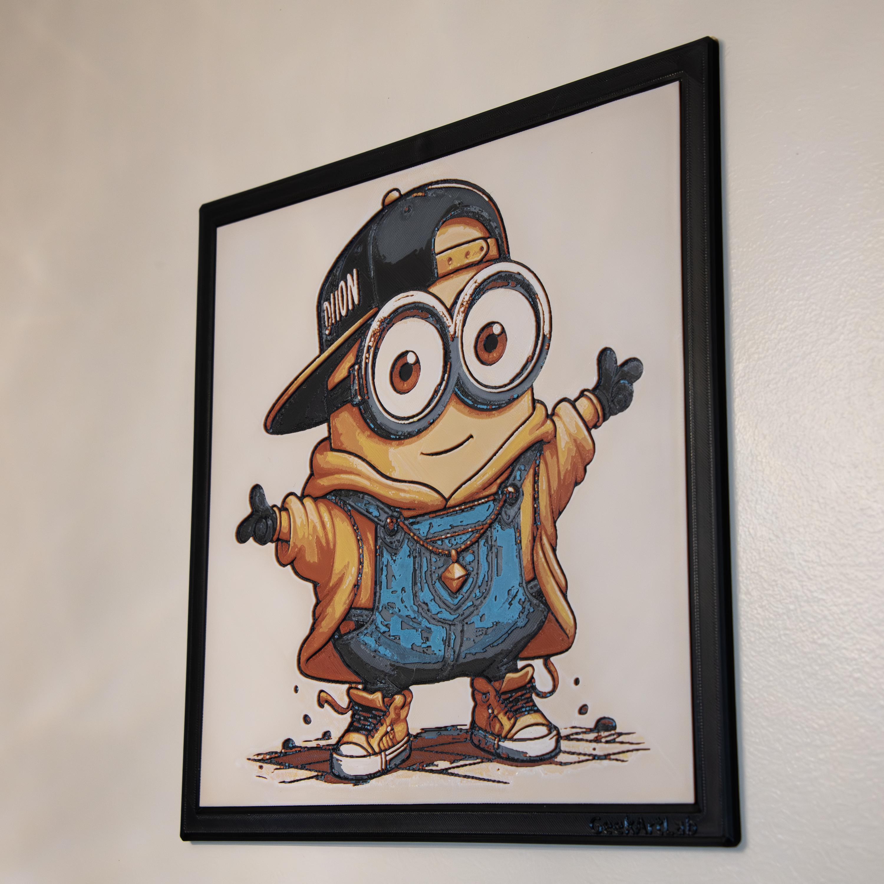 Rock Music Cartoon Wall Art - Fan Art Filament Painting, Funny Gift for Him, Music Room Decor