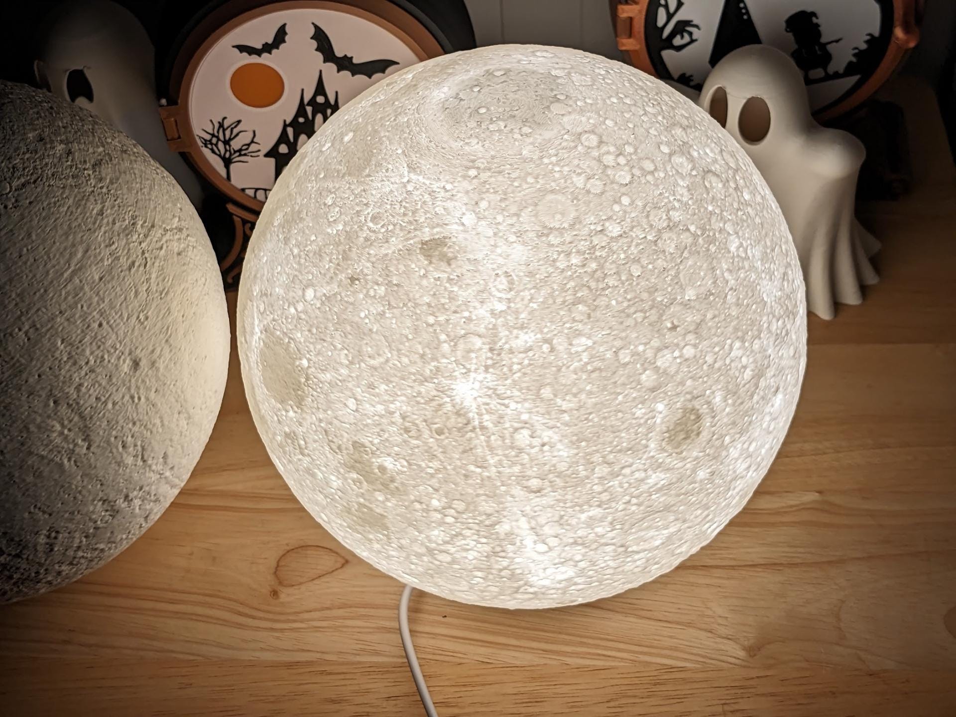 Moon Globe Lamp Shade - Minimalist LED Light Cover, Home Decor, Unique Gift, Perfect for Bedroom, Best Gift for Him
