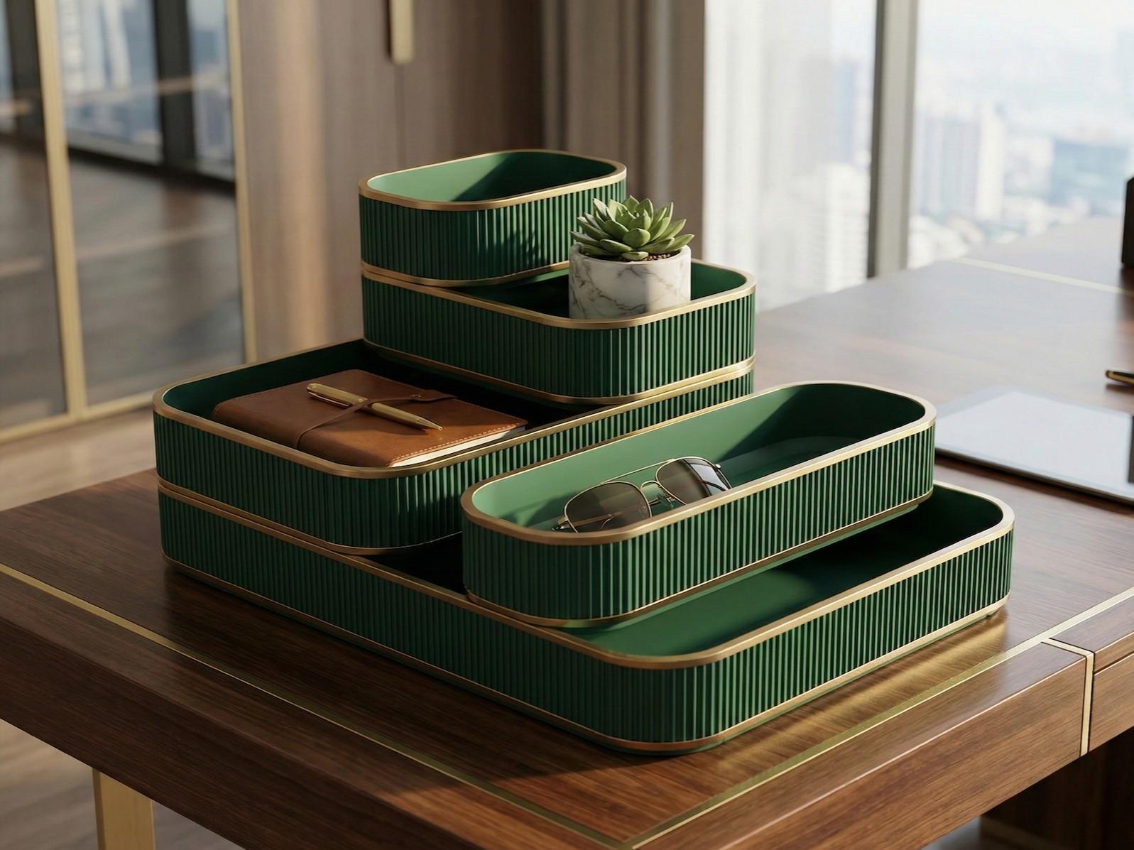 Stackable Desk Organizer Set, Premium Vanity Storage, Modern Home Decor, Cosmetic Organizer, Unique Gift, Housewarming Gift