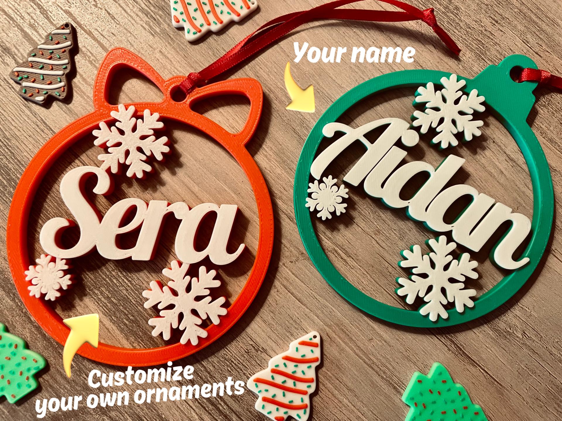Christmas Ornament Custom Name, Personalized Holiday Bauble, Ornament Gift, Stocking Stuffer, Custom Christmas Gift