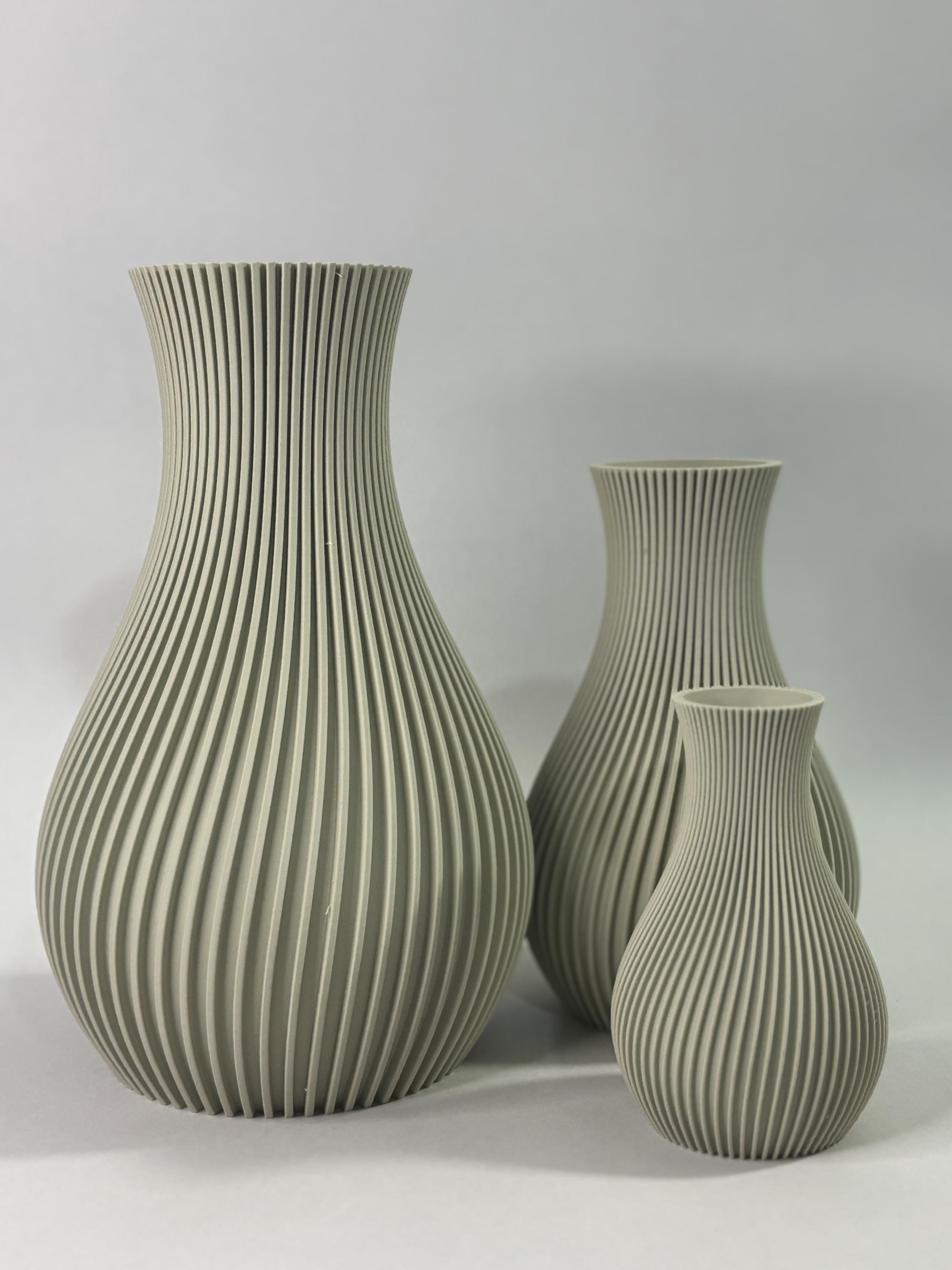 Modern Japandi Vase Minimalist Ceramic Look Matte Finish 3D Printed