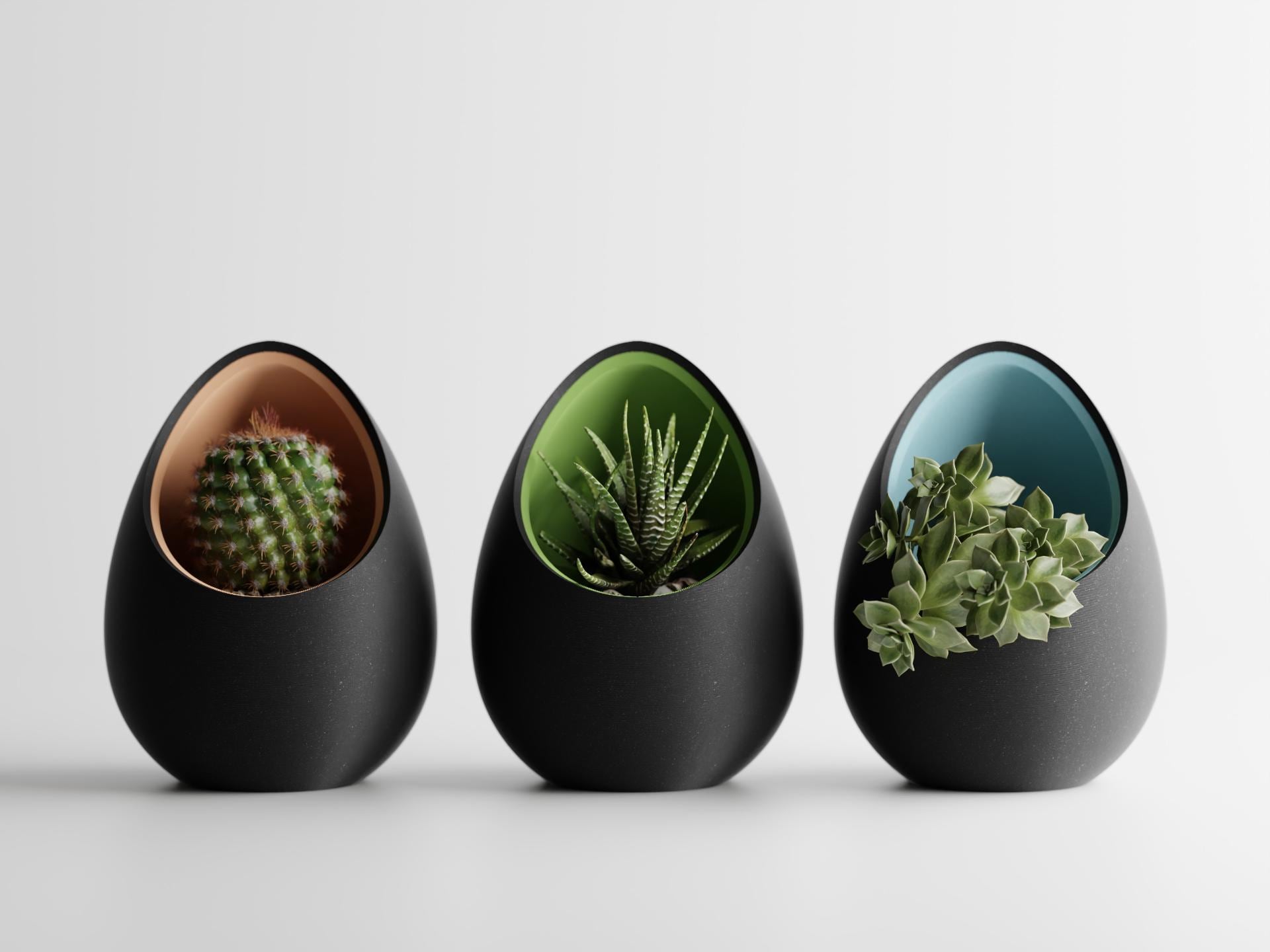 Succulent Planter, 3D Printed Minimalist Nest Pot, Home Decor