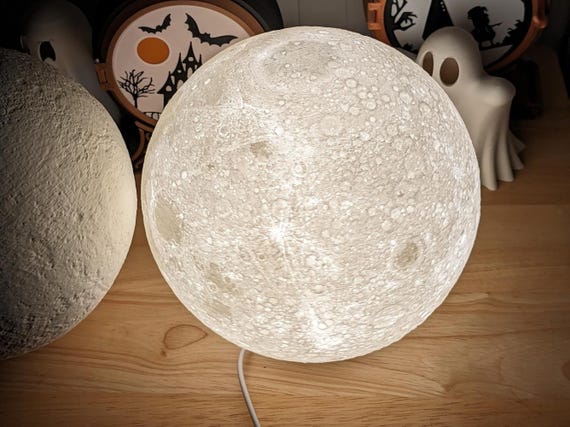 Moon Lamp Shade 3D Printed Minimalist Led Light Cover