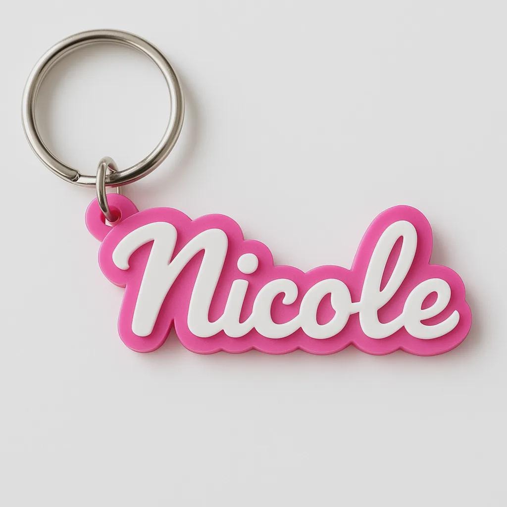 Custom Name Keychain - Geometric Personalized Keyring, Unique Gift for Him, Perfect Birthday Present