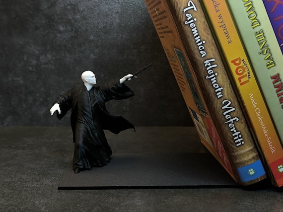Dark Wizard Bookend - Gothic Villain Book Holder, Unique Geek Home Decor, Gift for Him, Bookshelf Decor