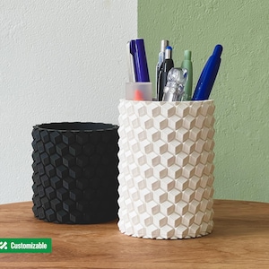 Honeycomb Pencil Holder Desk Organizer, Geometric Pen Cup, Modern Office Decor