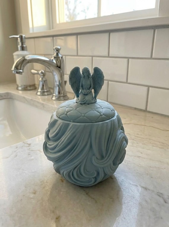 Angel Vanity Jar, Bathroom Organizer, Makeup Storage, Modern Home Decor, Unique Gift, Housewarming Gift