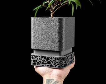 Square Planter Minimalist 3D Printed Plant Pot