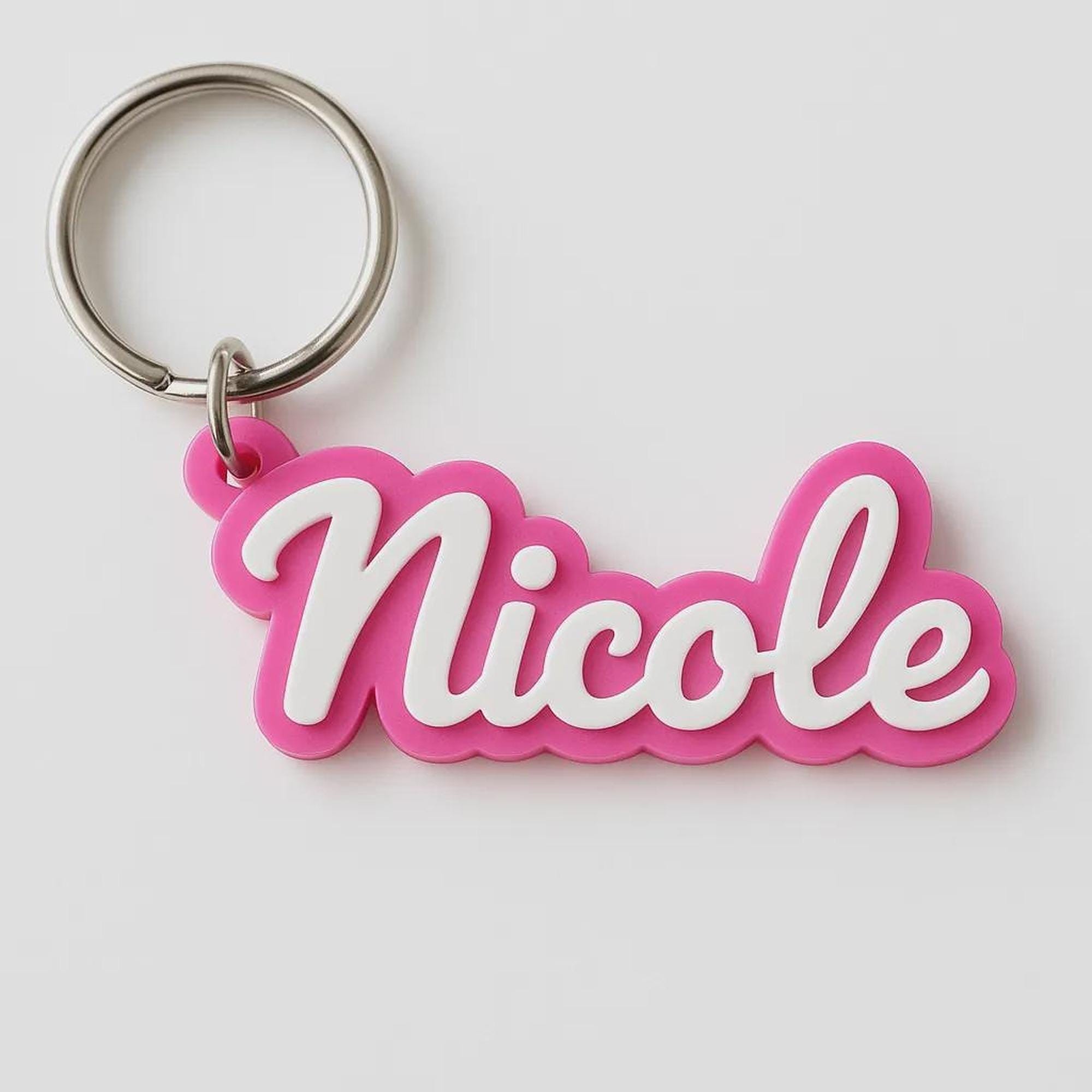 Name Keychain, Custom Geometric 3D Printed Personalized Gift
