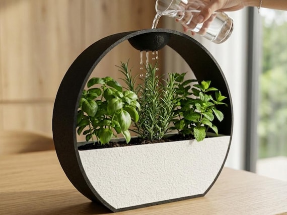 Funnel Planter With Stand Self-Watering 3D Printed