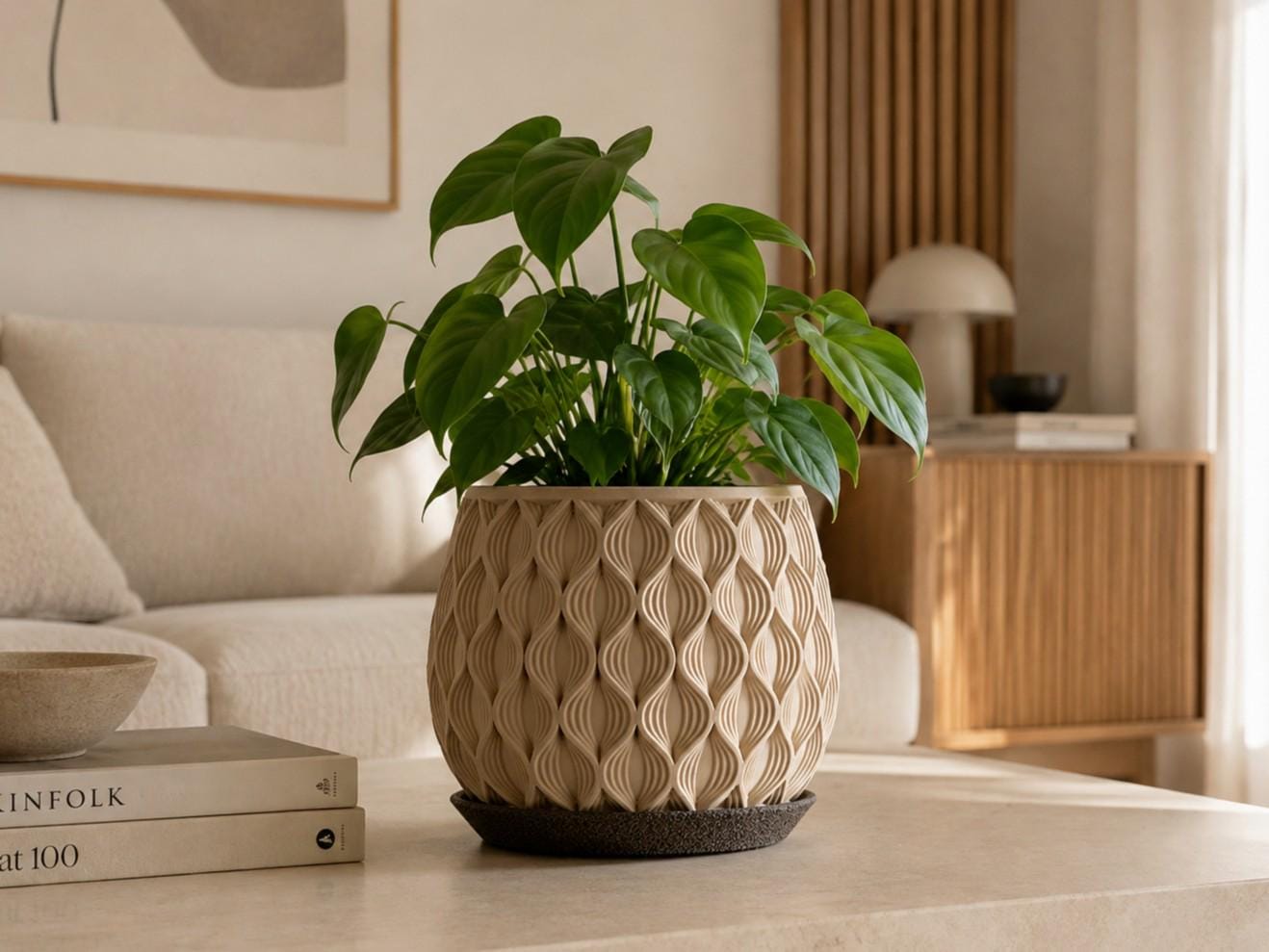 Rounded Minimalist Planter, Minimalist Modern Plant Pot, Clean Line Home Decor, Indoor Planter, Unique Gift, Housewarming Gift