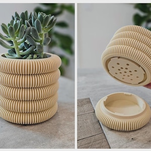 Modern Planter Set, Minimalist 3D Printed Indoor Plant Pots, Home Decor