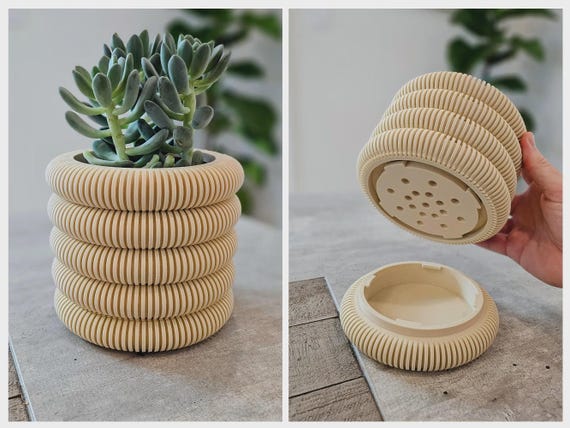 Planter Pot Minimalist 3D Printed Indoor Plant Pot Home Decor